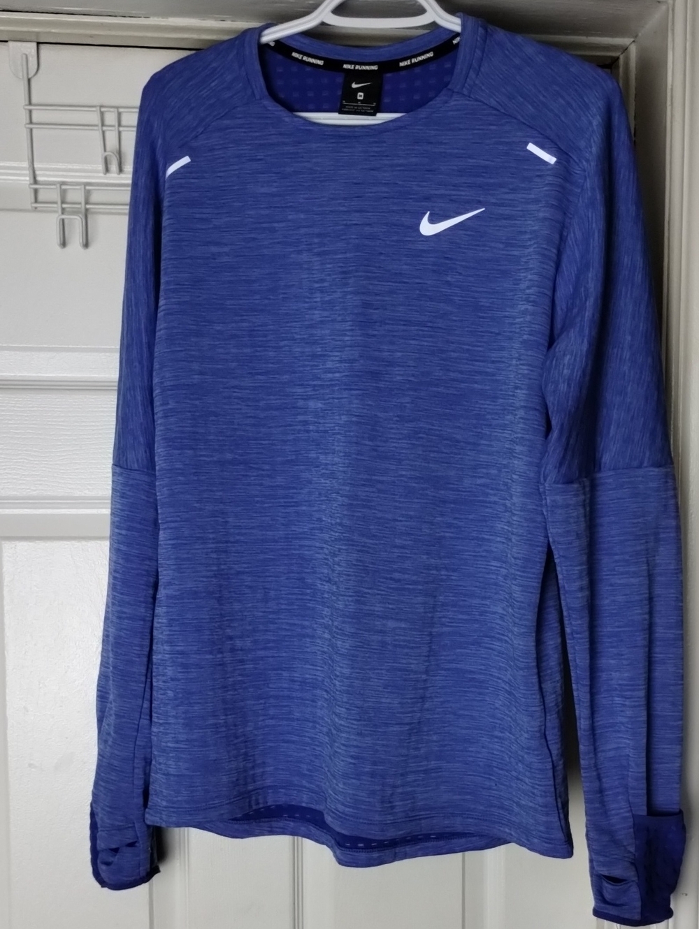 Nike Running Long Sleeve Top - Purple with White Swoosh.Med
